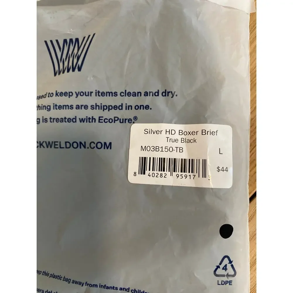 New Mack Weldon Silver HD 3-Pack Boxer Briefs True Black Men’s Large